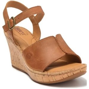 Born Agnio Wedge Leather Sandals